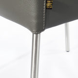 SIX Armlehnstuhl Lederstuhl Ledersessel Ricco Grau, Edelstahl