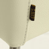 SIX Armlehnstuhl Lederstuhl Ledersessel Ricco Creme Weiß, Edelstahl