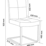 SIX Esszimmer Freischwinger Echt Lederstuhl Libero Rindsleder braun Edelstahl