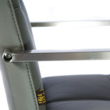 SIX Freischwinger Armlehnstuhl Libero Rindsleder Grau Edelstahl