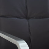 SIX Freischwinger Armlehnstuhl Libero Rindsleder Schwarz, Edelstahl
