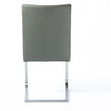 SIX Freischwinger Lederstuhl Libero Rindsleder Grau, Edelstahl