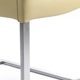 SIX Freischwinger Lederstuhl Libero Rindsleder Sand, Edelstahl