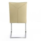 SIX Freischwinger Lederstuhl Libero Rindsleder Sand, Edelstahl