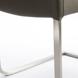 SIX Esszimmer Freischwinger Echt Lederstuhl Libero Rindsleder braun Edelstahl
