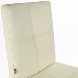 SIX Freischwinger Lederstuhl Libero Rindsleder Creme Weiß, Edelstahl