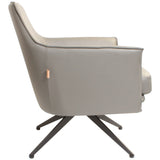 SIX Ledersessel Dreh-Club-Sessel Aurio Grau, Metall