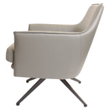 SIX Ledersessel Dreh-Club-Sessel Aurio Grau, Metall