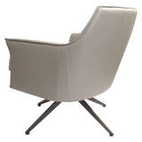 SIX Ledersessel Dreh-Club-Sessel Aurio Grau, Metall