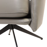 SIX Ledersessel Dreh-Club-Sessel Aurio Grau, Metall