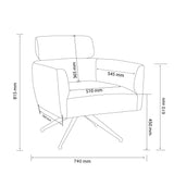 SIX Ledersessel Elito Braun, Metall