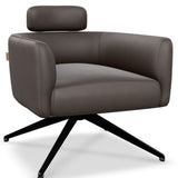 SIX Ledersessel Elito Braun, Metall