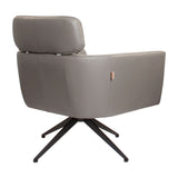 SIX Ledersessel Elito Grau, Metall