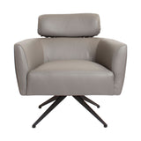 SIX Ledersessel Elito Grau, Metall