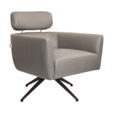 SIX Ledersessel Elito Grau, Metall