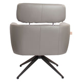 SIX Ledersessel Elito Grau, Metall
