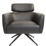SIX Ledersessel Elito Schwarz, Metall
