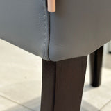SIX Lederstuhl Bambi Dunkelgrau, Hartholz (Wenge)