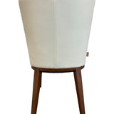 SIX Lederstuhl Fenci Creme Weiß, Nussbaum
