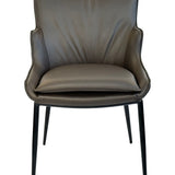 SIX Lederstuhl Lusso Braun, Metall