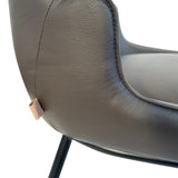 SIX Lederstuhl Lusso Braun, Metall