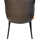SIX Lederstuhl Lusso Braun, Metall