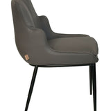 SIX Lederstuhl Lusso Grau, Metall