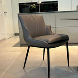 SIX Lederstuhl Lusso Grau, Metall