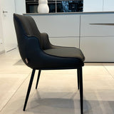 SIX Lederstuhl Lusso Schwarz, Metall
