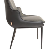 SIX Lederstuhl Lusso Schwarz, Metall