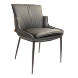 SIX Lederstuhl Lusso Schwarz, Metall