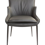 SIX Lederstuhl Lusso Schwarz, Metall