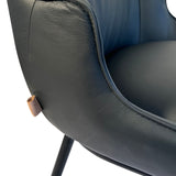 SIX Lederstuhl Lusso Schwarz, Metall