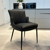 SIX Lederstuhl Lusso Schwarz, Metall