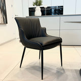 SIX Lederstuhl Lusso Schwarz, Metall