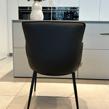SIX Lederstuhl Lusso Schwarz, Metall