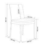 SIX Lederstuhl Ricco Creme Weiß (2201), Edelstahl
