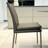 SIX Lederstuhl Ricco Grau, Edelstahl