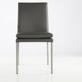 SIX Lederstuhl Ricco Grau, Edelstahl