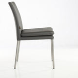 SIX Lederstuhl Ricco Grau, Edelstahl