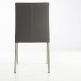 SIX Lederstuhl Ricco Grau, Edelstahl