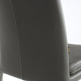 SIX Lederstuhl Ricco Grau, Edelstahl