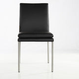 SIX Lederstuhl Ricco Schwarz, Edelstahl