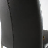 SIX Lederstuhl Ricco Schwarz, Edelstahl