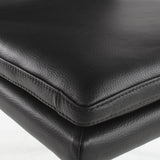 SIX Lederstuhl Ricco Schwarz, Edelstahl