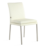SIX Lederstuhl Ricco Creme Weiß (2201), Edelstahl