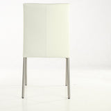 SIX Lederstuhl Ricco Creme Weiß (2201), Edelstahl