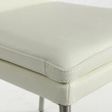 SIX Lederstuhl Ricco Creme Weiß (2201), Edelstahl