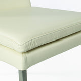 SIX Lederstuhl Stella Creme Weiß (2201), Edelstahl