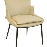 SIX Lederstuhl Lusso Sand, Metall